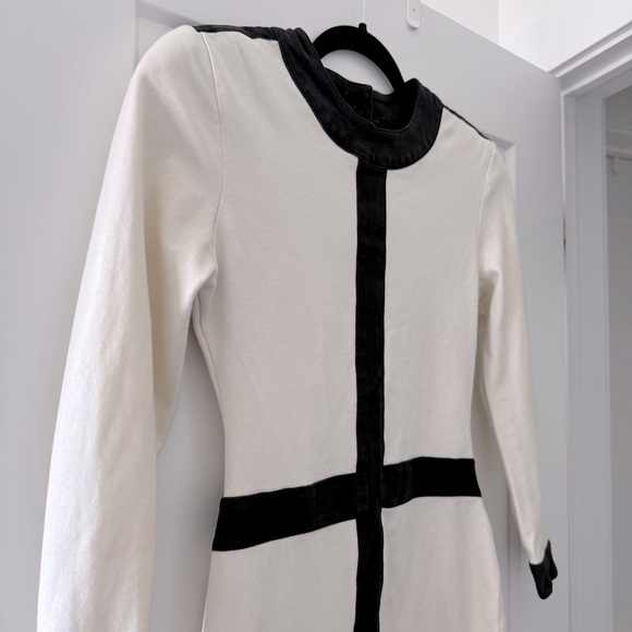 Vintage black & white colourblock “old money” cotton dress - size Small (S) - Picture 3 of 5